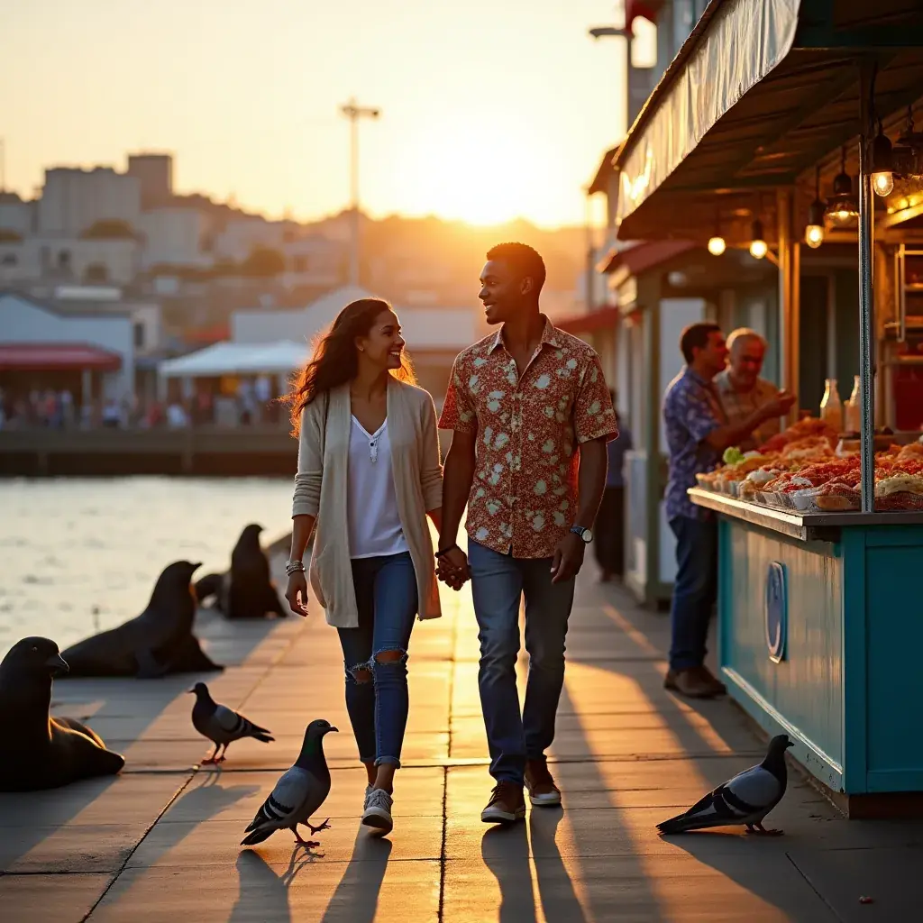 Старинные здания на фоне небоскребов Сан-Франциско